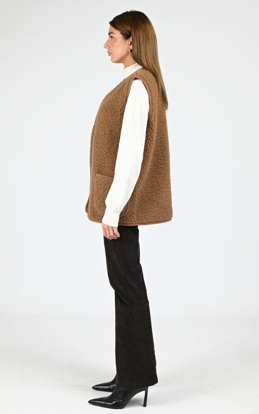 Gilet Textile Homme La Canadienne, modèle Cool de couleur marron