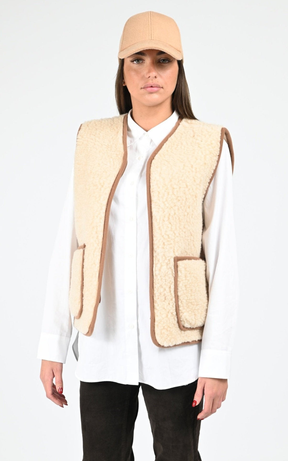 Gilet Textile Femme La Canadienne, modèle Cool f de couleur beige