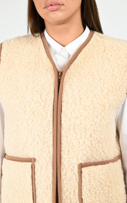 Gilet Textile Femme La Canadienne, modèle Cool f de couleur beige