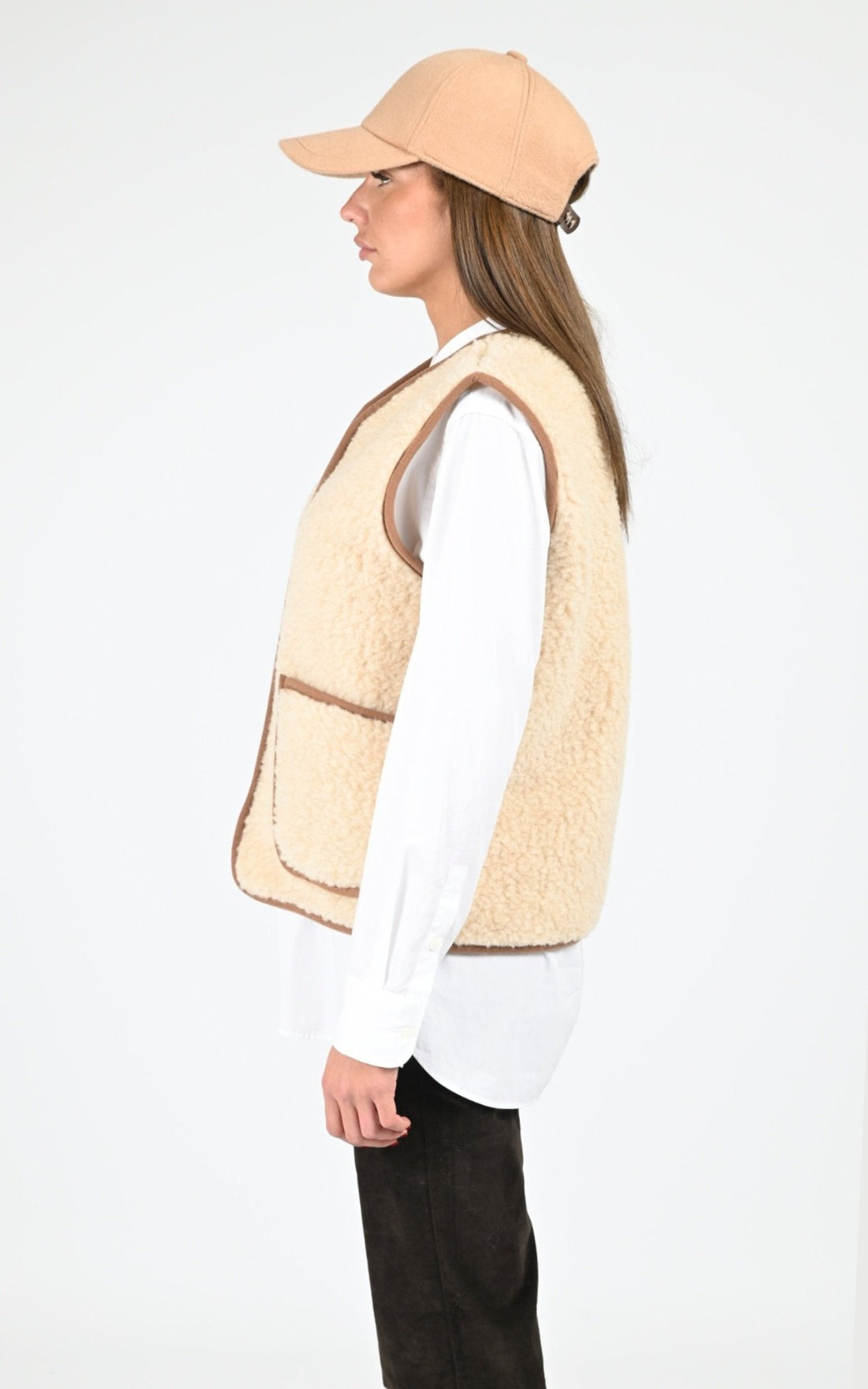 Gilet Textile Femme La Canadienne, modèle Cool f de couleur beige