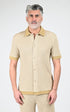 Chemise Textile Homme Rivieras, modèle Cordo de couleur beige