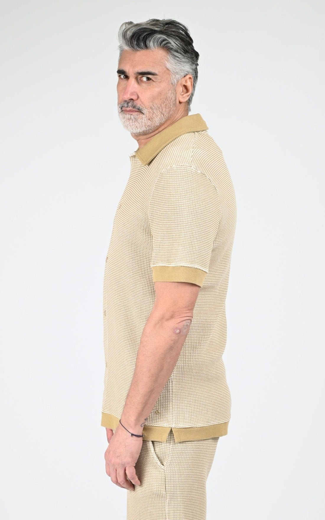 Chemise Textile Homme Rivieras, modèle Cordo de couleur beige