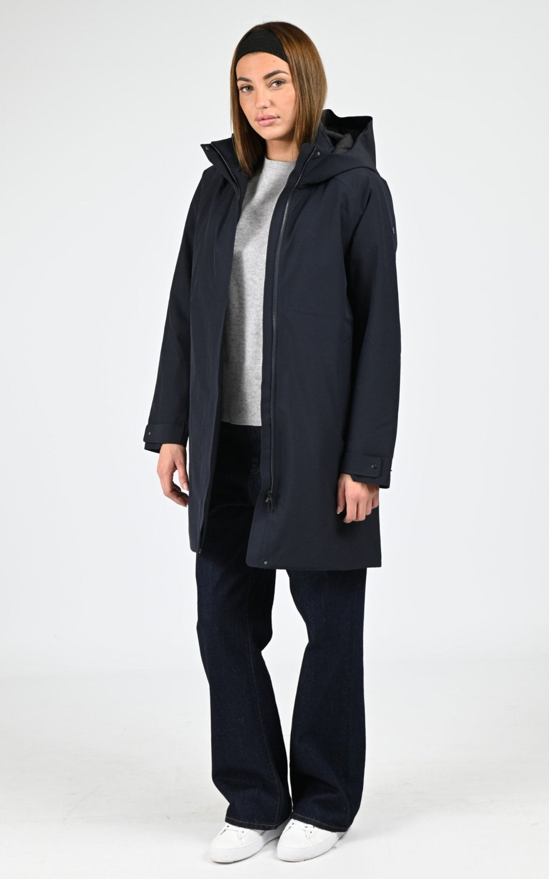 Parka Textile Femme Scandinavian Edition, modèle Cover ii de couleur midnight blue