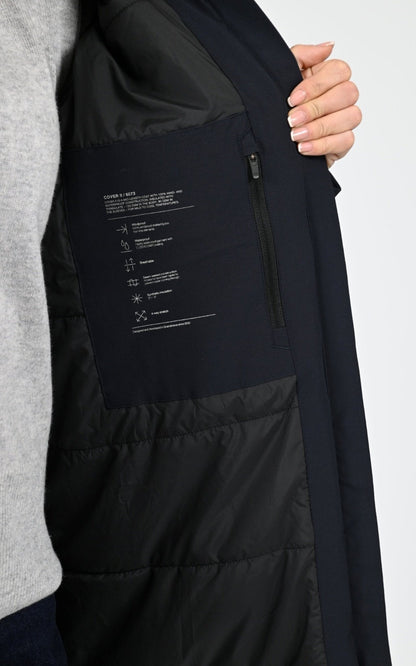 Parka Textile Femme Scandinavian Edition, modèle Cover ii de couleur midnight blue