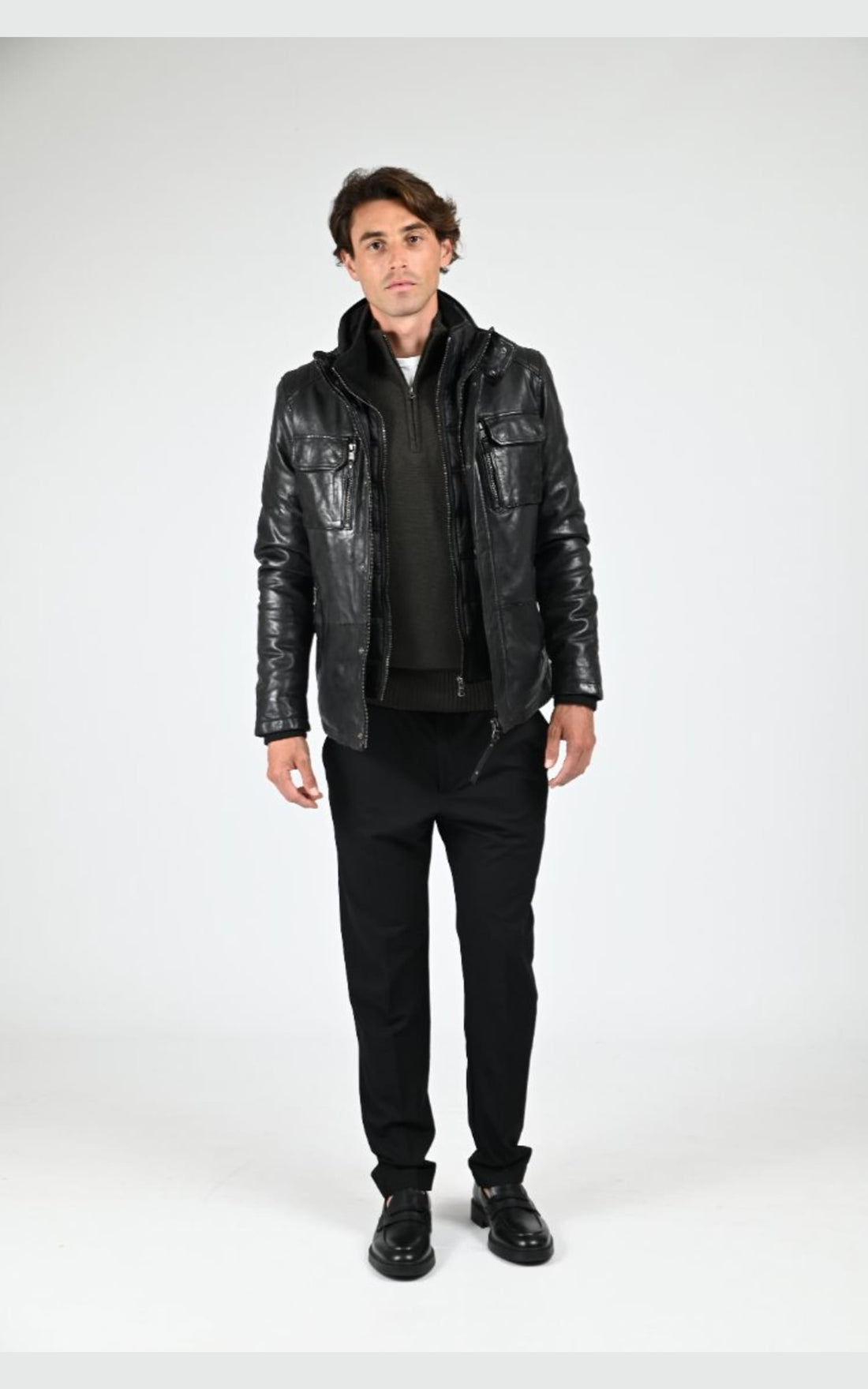 Veste Cuir Homme Daytona 73, modèle Crowell 102911 de couleur noir