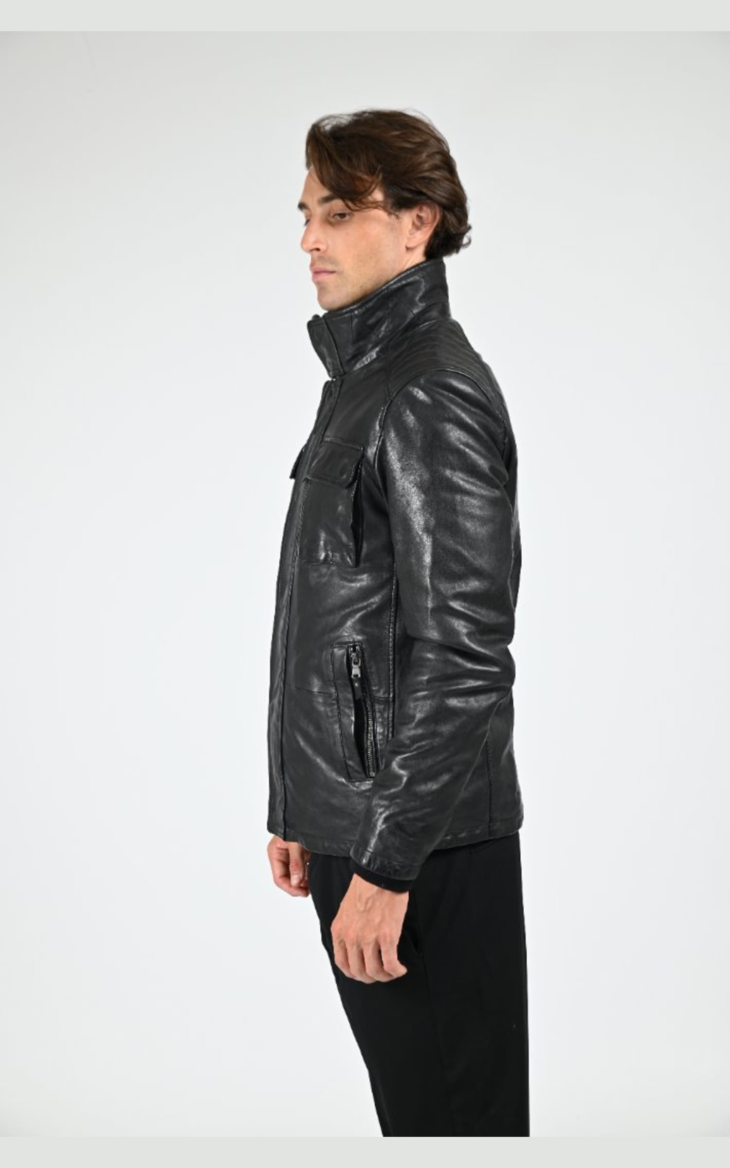 Veste Cuir Homme Daytona 73, modèle Crowell 102911 de couleur noir