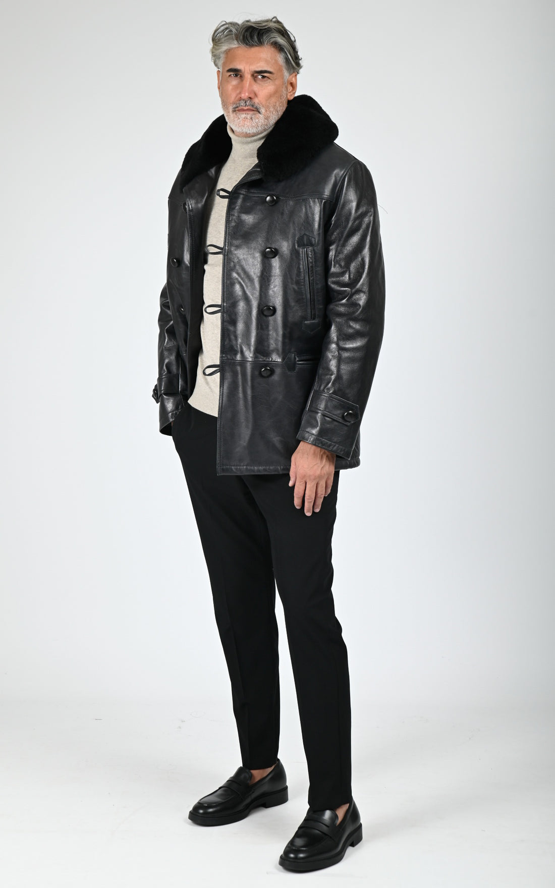 Authentique Canadienne cuir noir