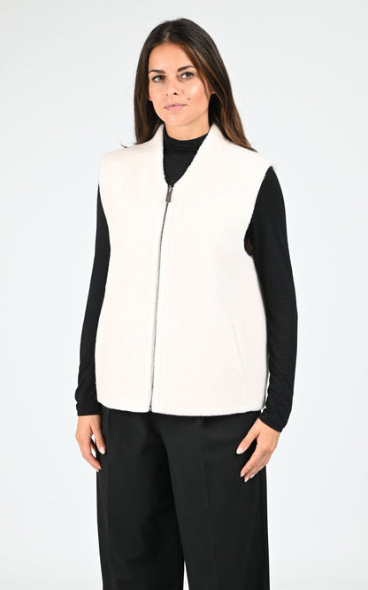 Gilet sans manches laine Chelly beige
