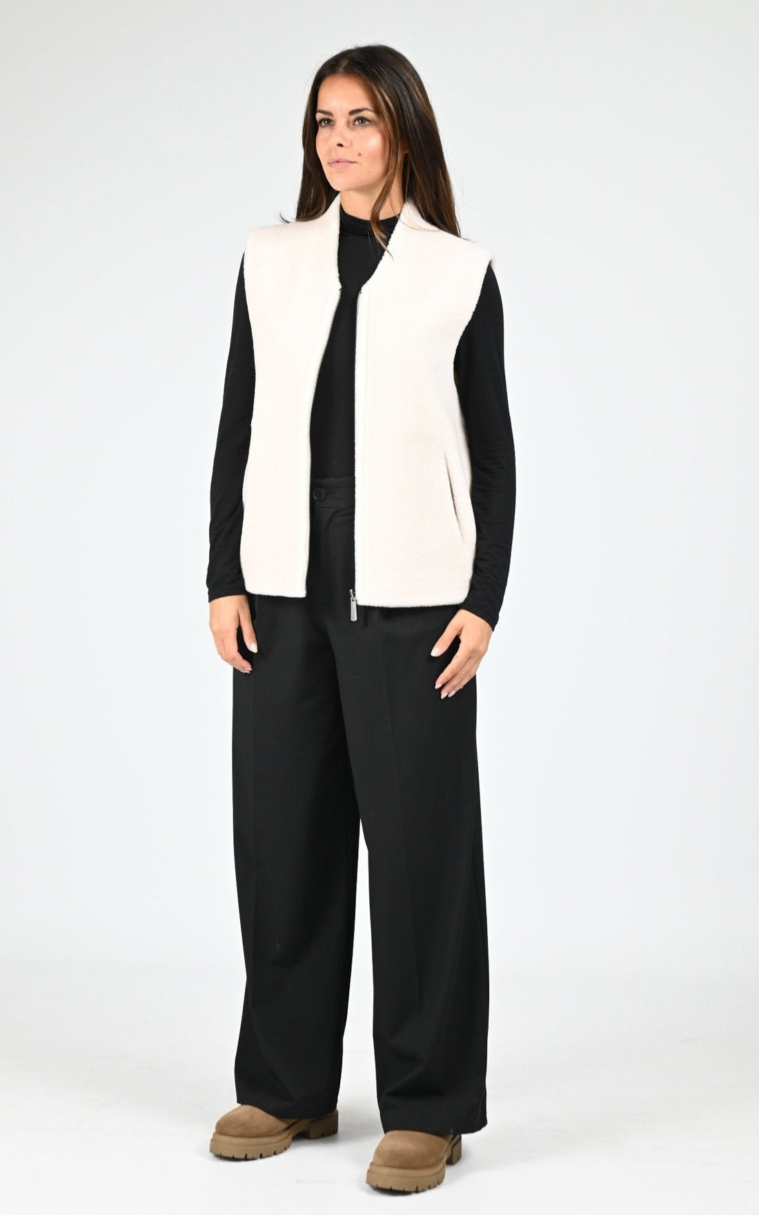 Gilet sans manches laine Chelly beige