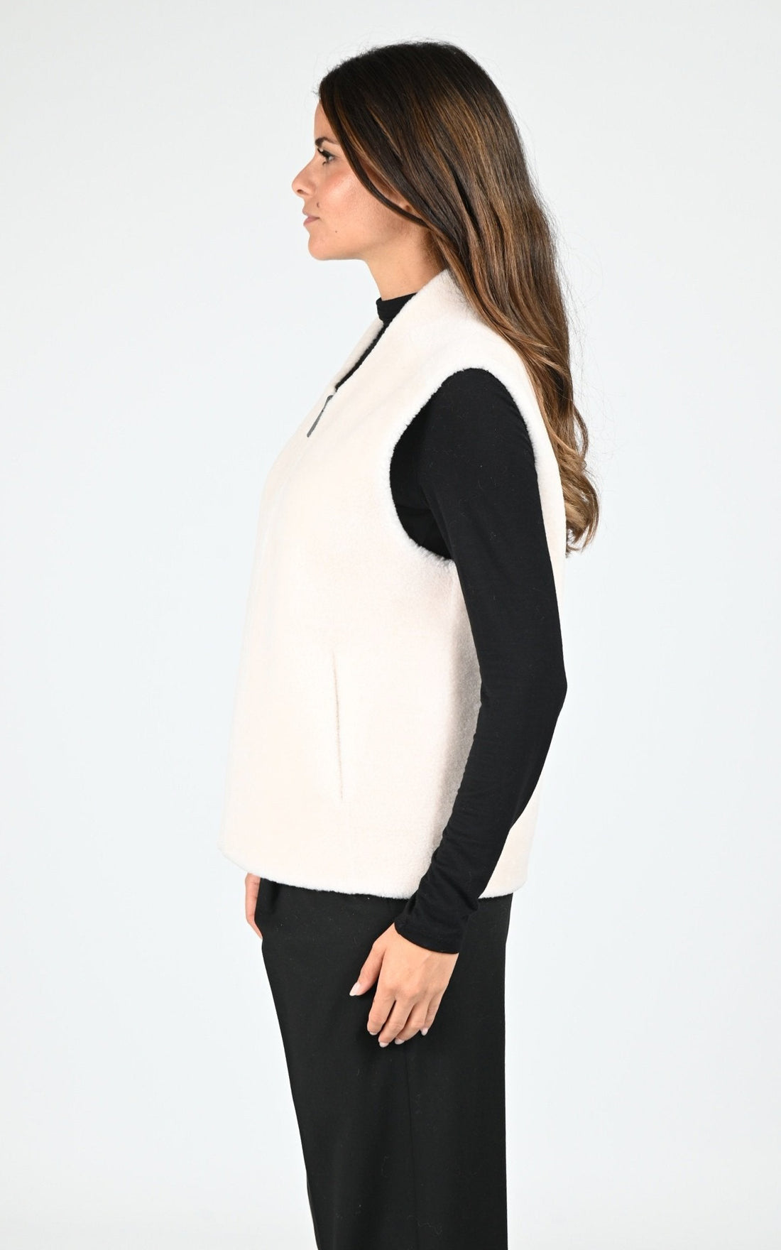 Gilet sans manches laine Chelly beige