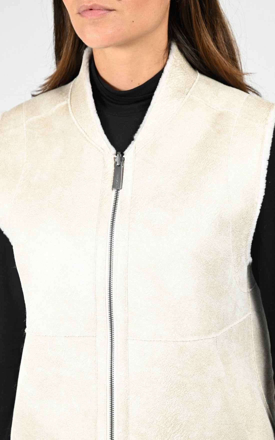 Gilet sans manches laine Chelly beige