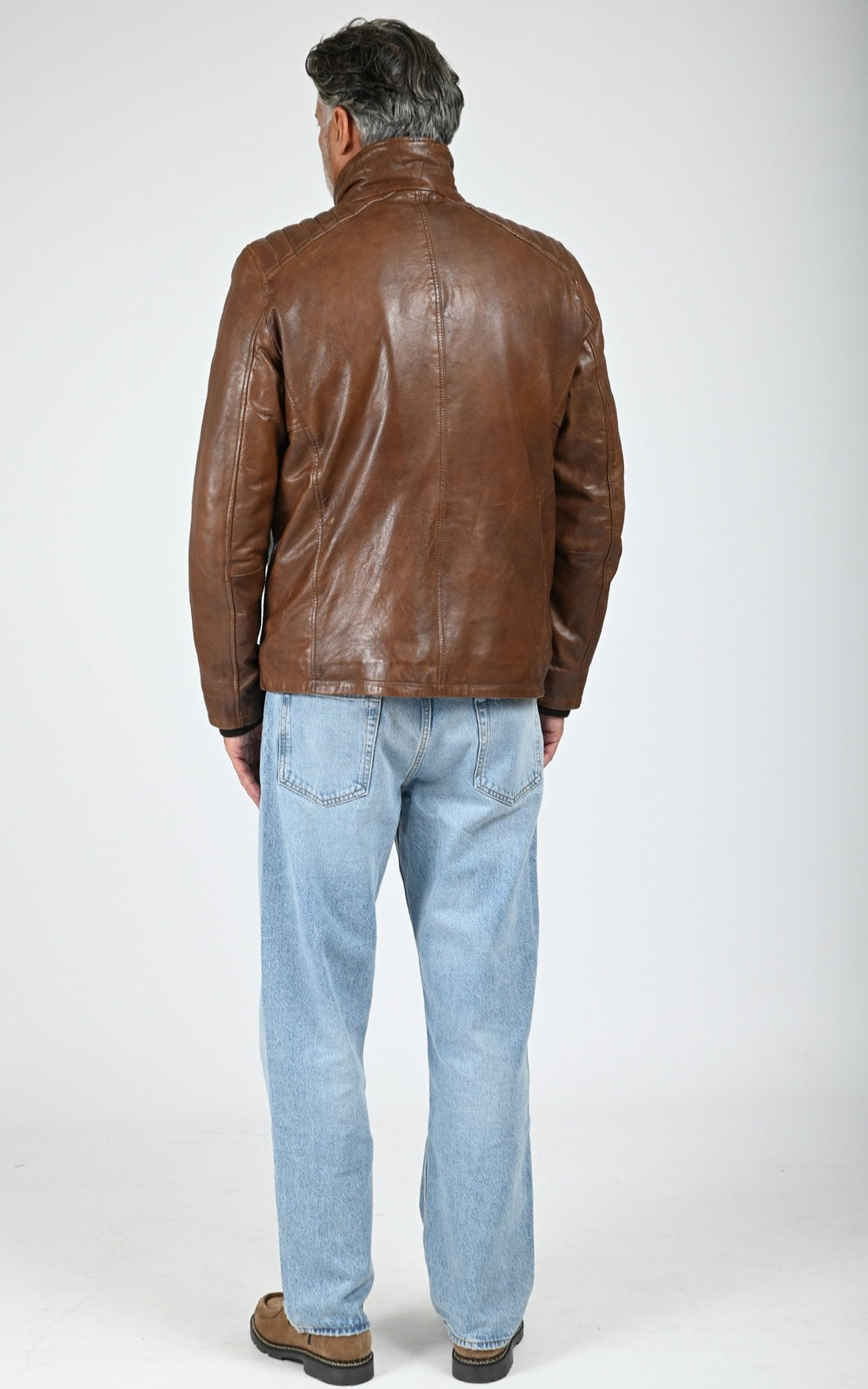Veste chaude cuir Crowell  marron