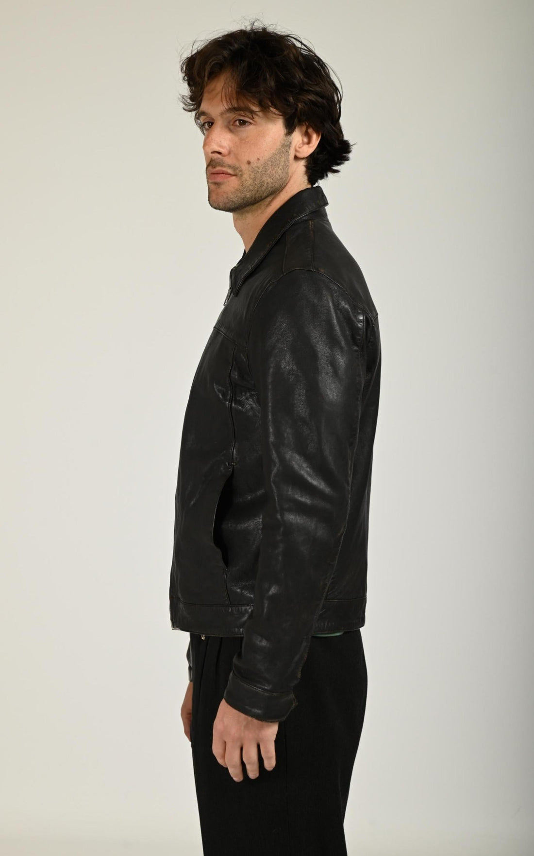 Blouson Cuir Homme Daytona 73, modèle Decatur 104643 de couleur noir