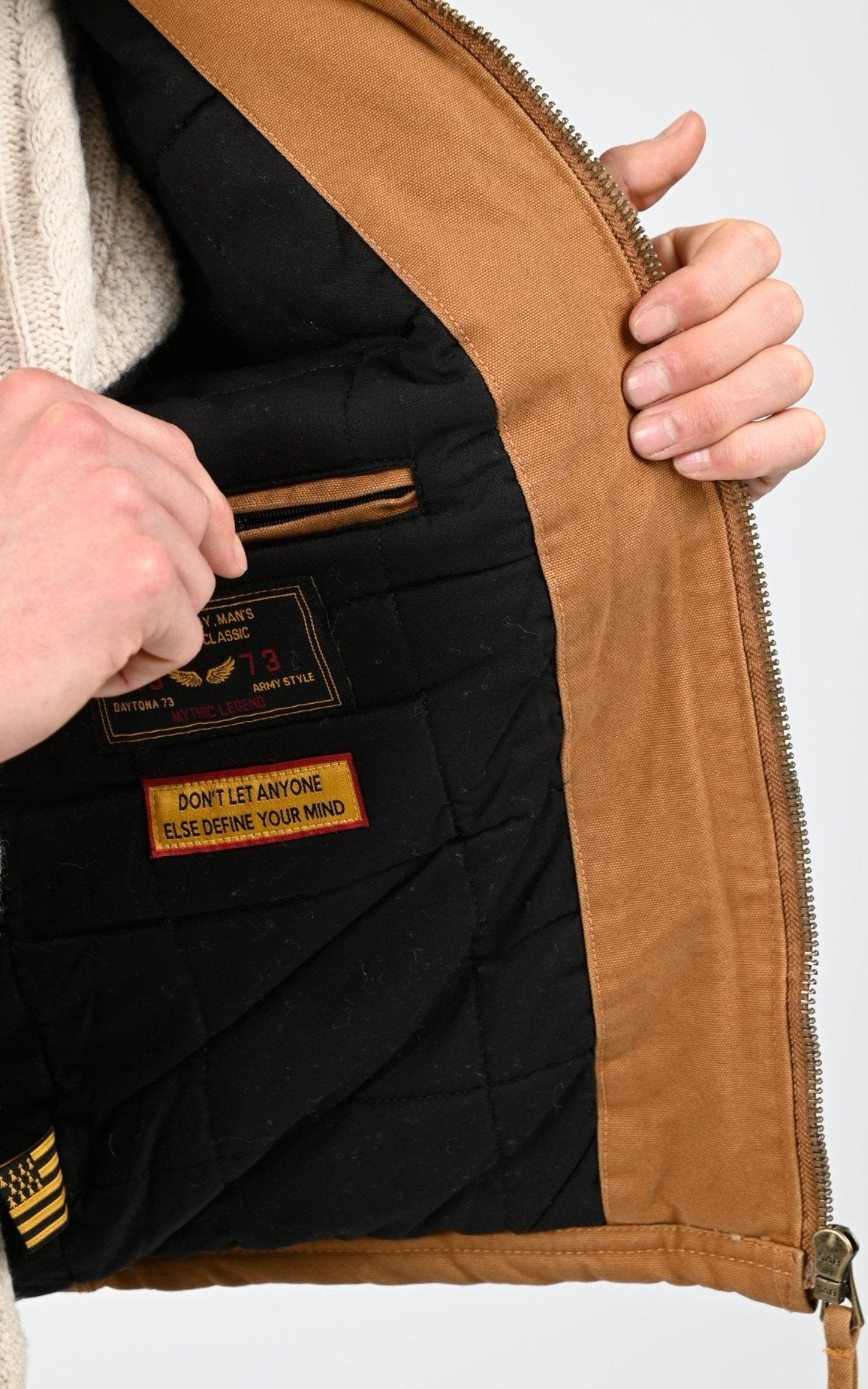 Blouson Textile Homme Daytona 73, modèle Deckett 104388 de couleur cognac 5