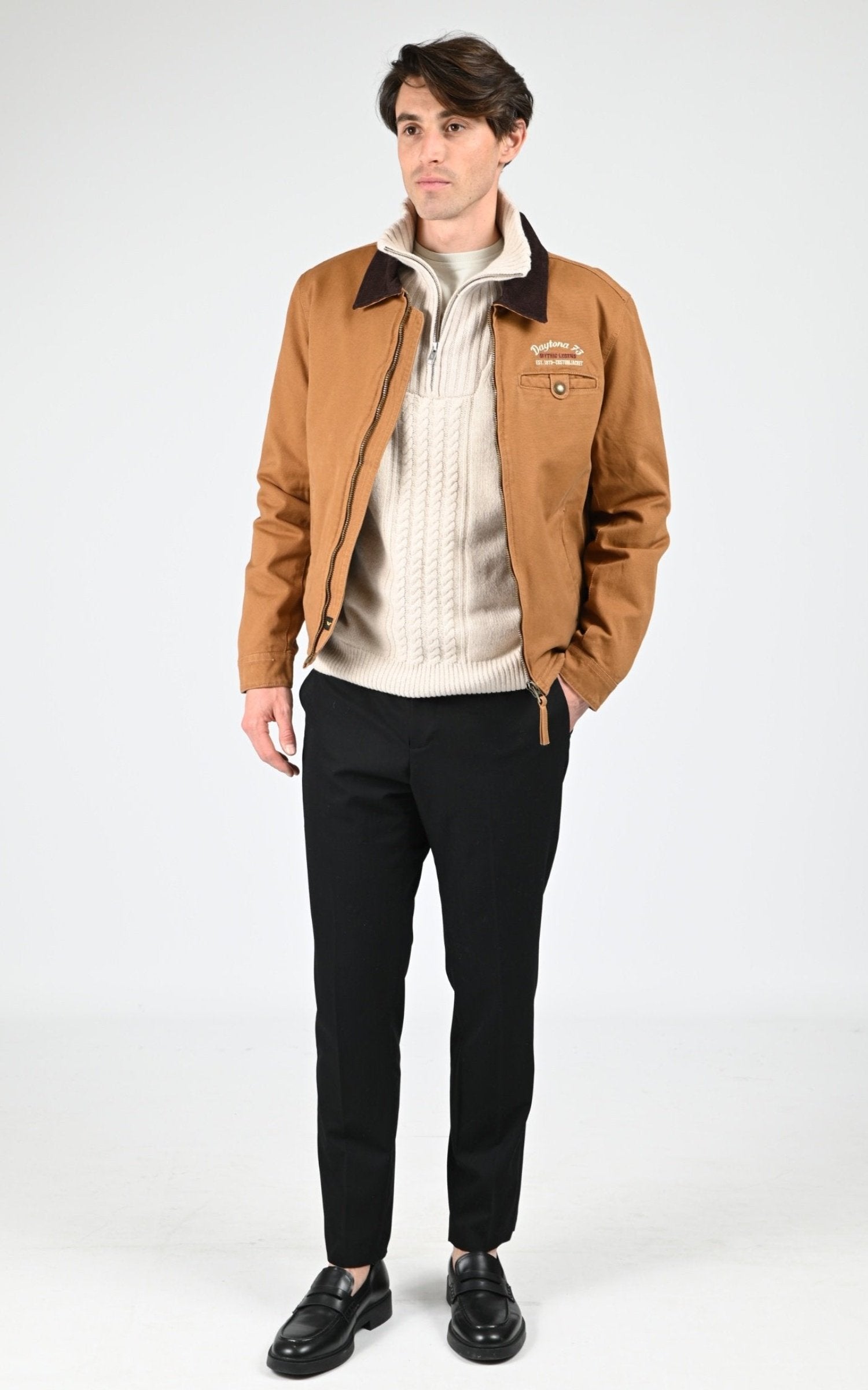 Blouson Textile Homme Daytona 73, modèle Deckett 104388 de couleur cognac 2