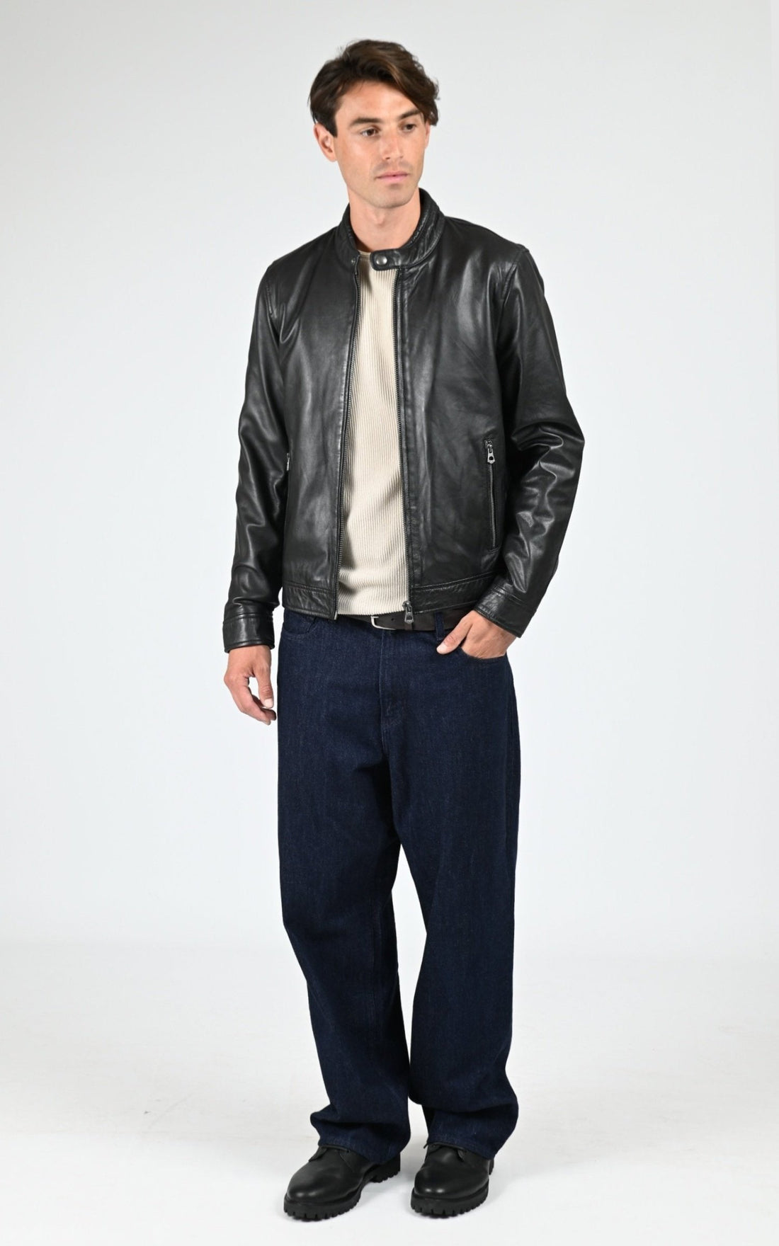 Blouson Cuir Homme Daytona 73, modèle Dilkon 104442 de couleur black