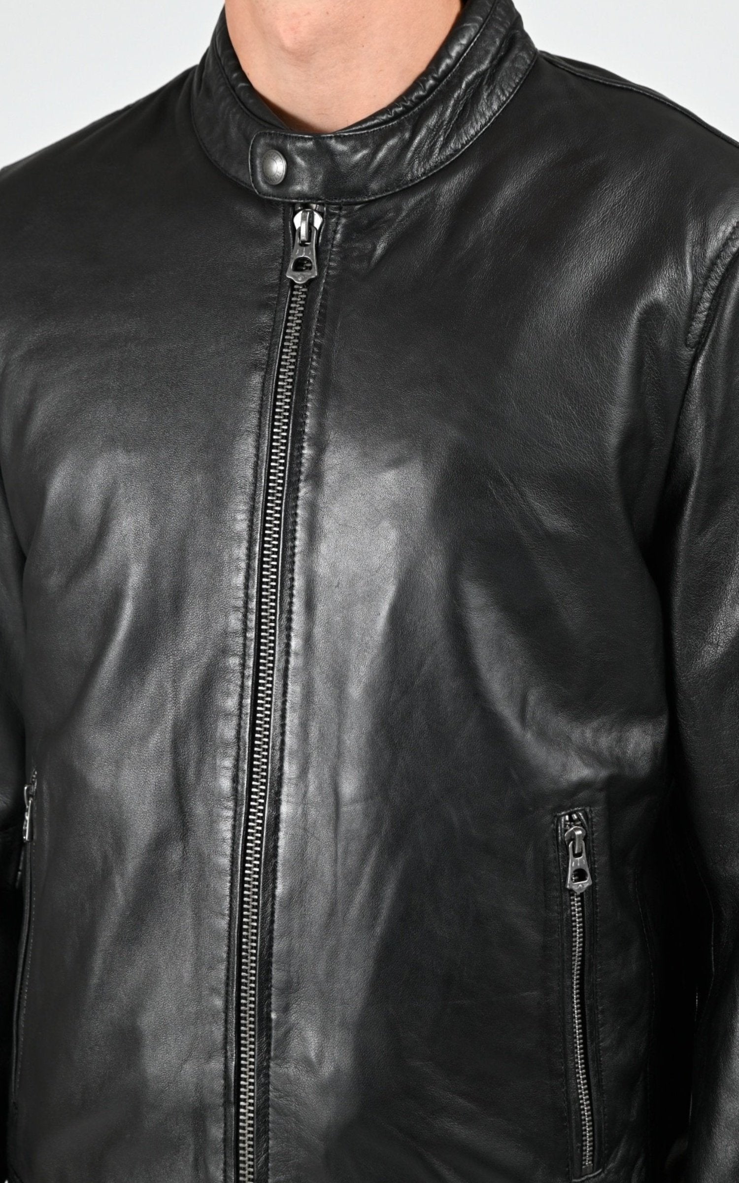 Blouson Cuir Homme Daytona 73, modèle Dilkon 104442 de couleur black