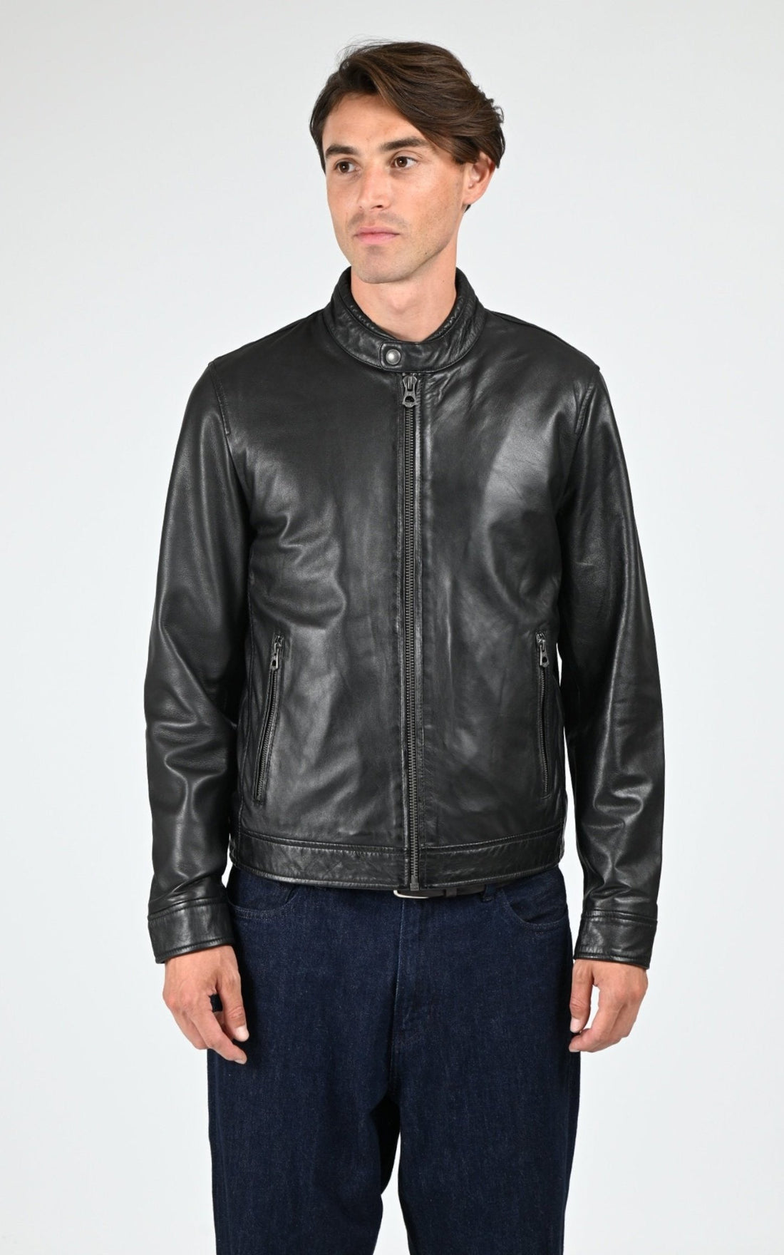 Blouson Cuir Homme Daytona 73, modèle Dilkon 104442 de couleur black