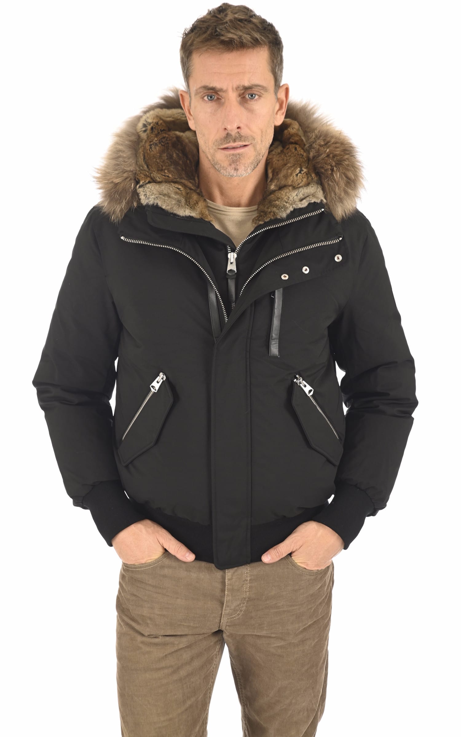 Bl doudoune Textile Homme Mackage, modèle Dixon-f de couleur noir - vue fermée 2