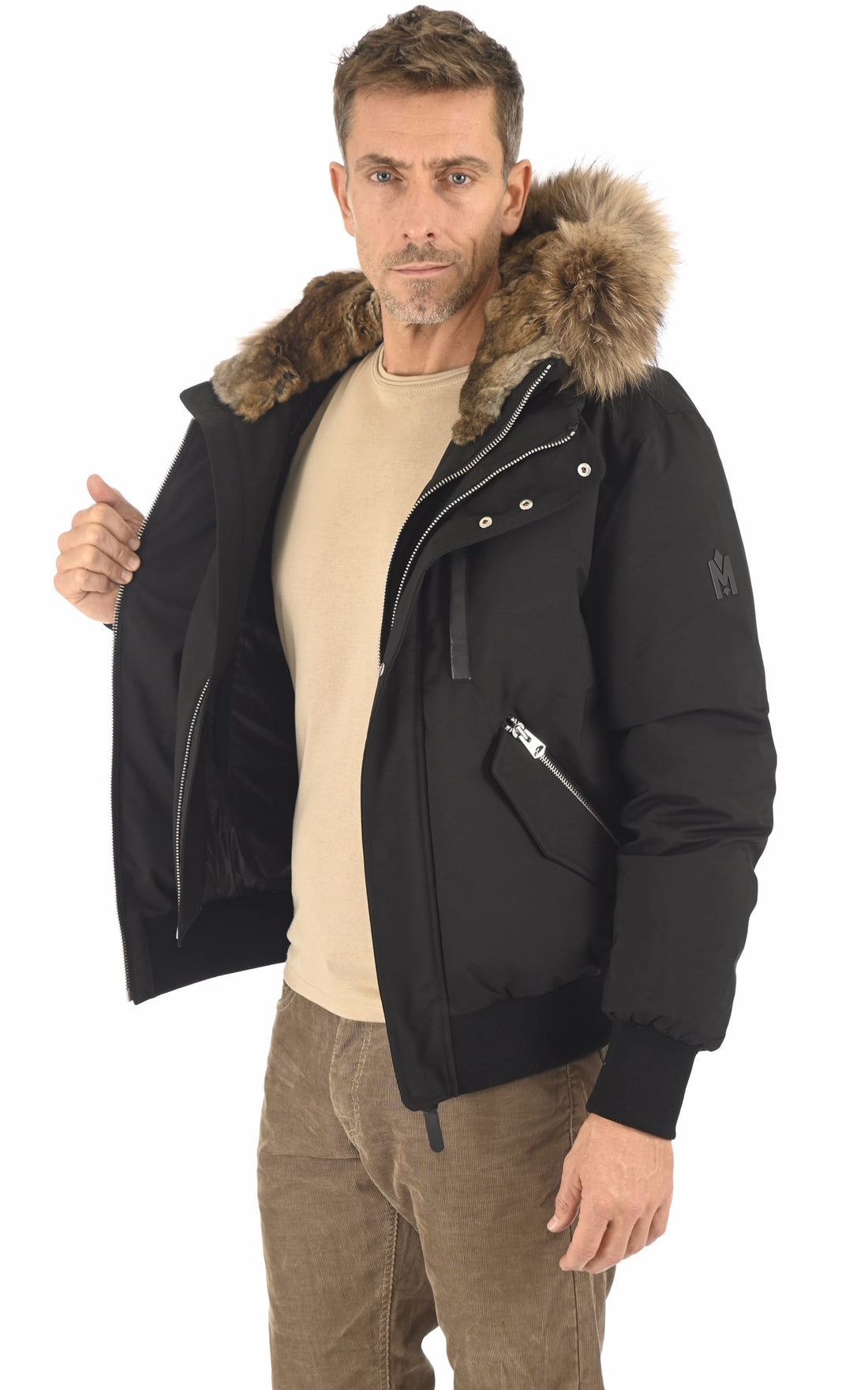 Bl doudoune Textile Homme Mackage, modèle Dixon-f de couleur noir - vue ouverte