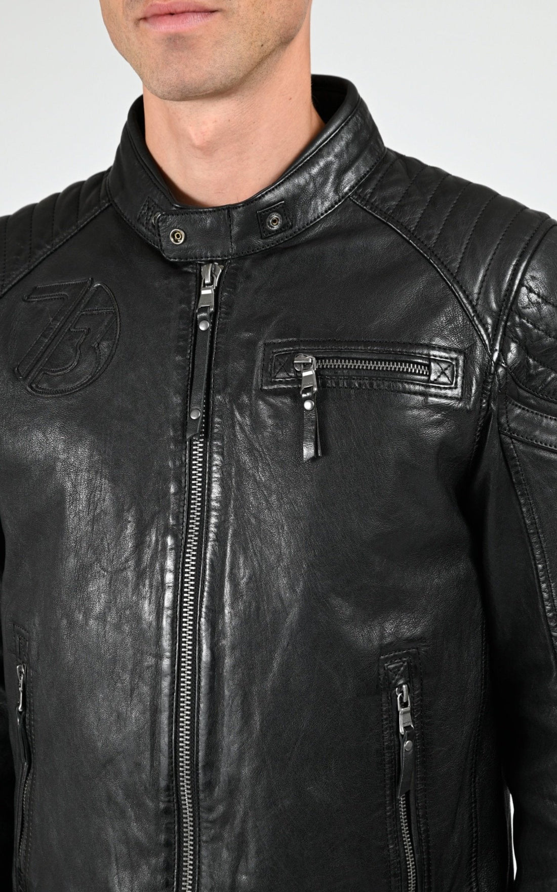 Blouson Cuir Homme Daytona 73, modèle Dodds 104270 de couleur black