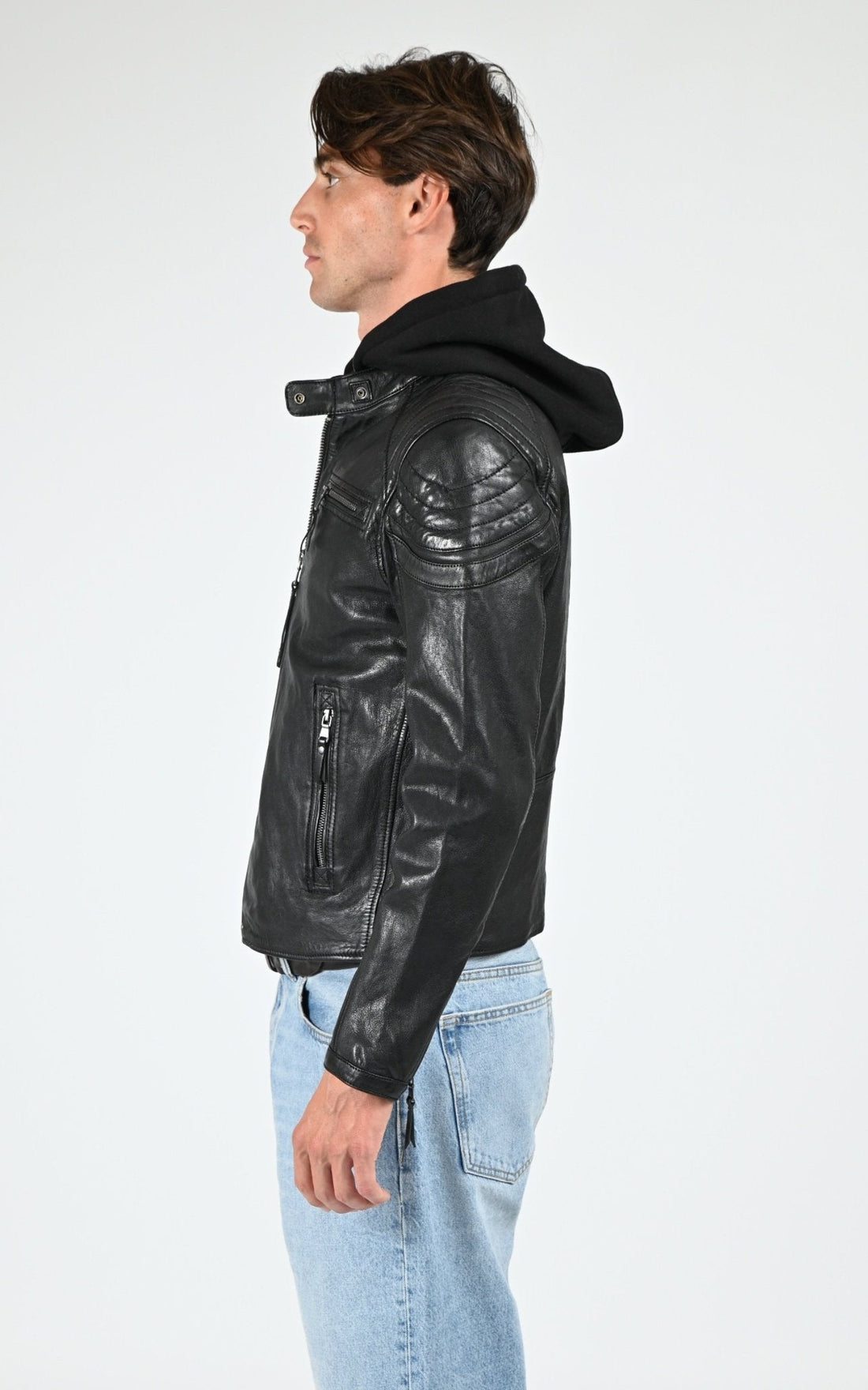 Blouson Cuir Homme Daytona 73, modèle Dodds 104270 de couleur black