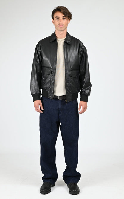 Blouson Cuir Homme Daytona 73, modèle Dogue 104409 de couleur black
