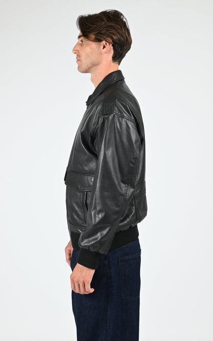 Blouson Cuir Homme Daytona 73, modèle Dogue 104409 de couleur black