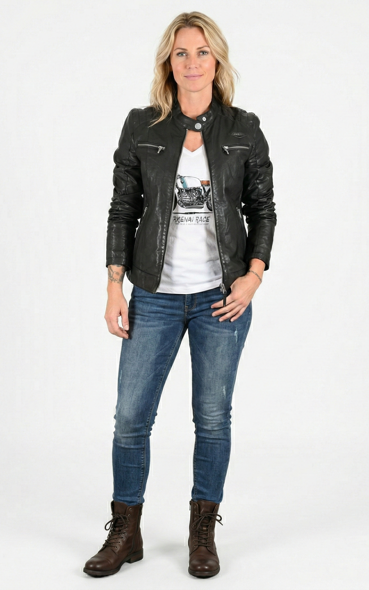 Blouson en cuir d&