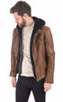 Blouson Cuir Homme Oakwood, modèle Drink 63036 de couleur marron
