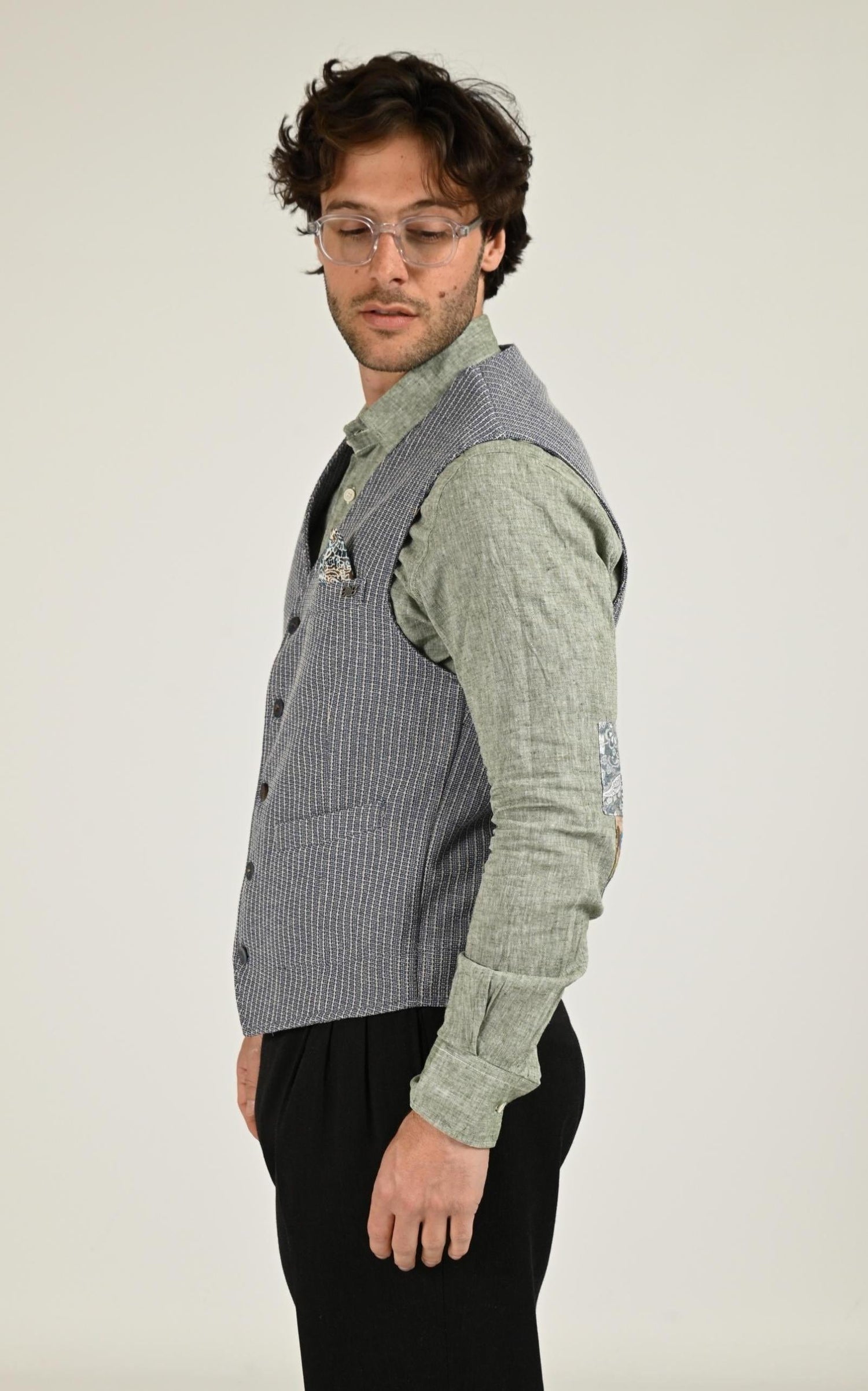 Gilet Textile Homme Bob, modèle Drug568 de couleur inchiostro 2