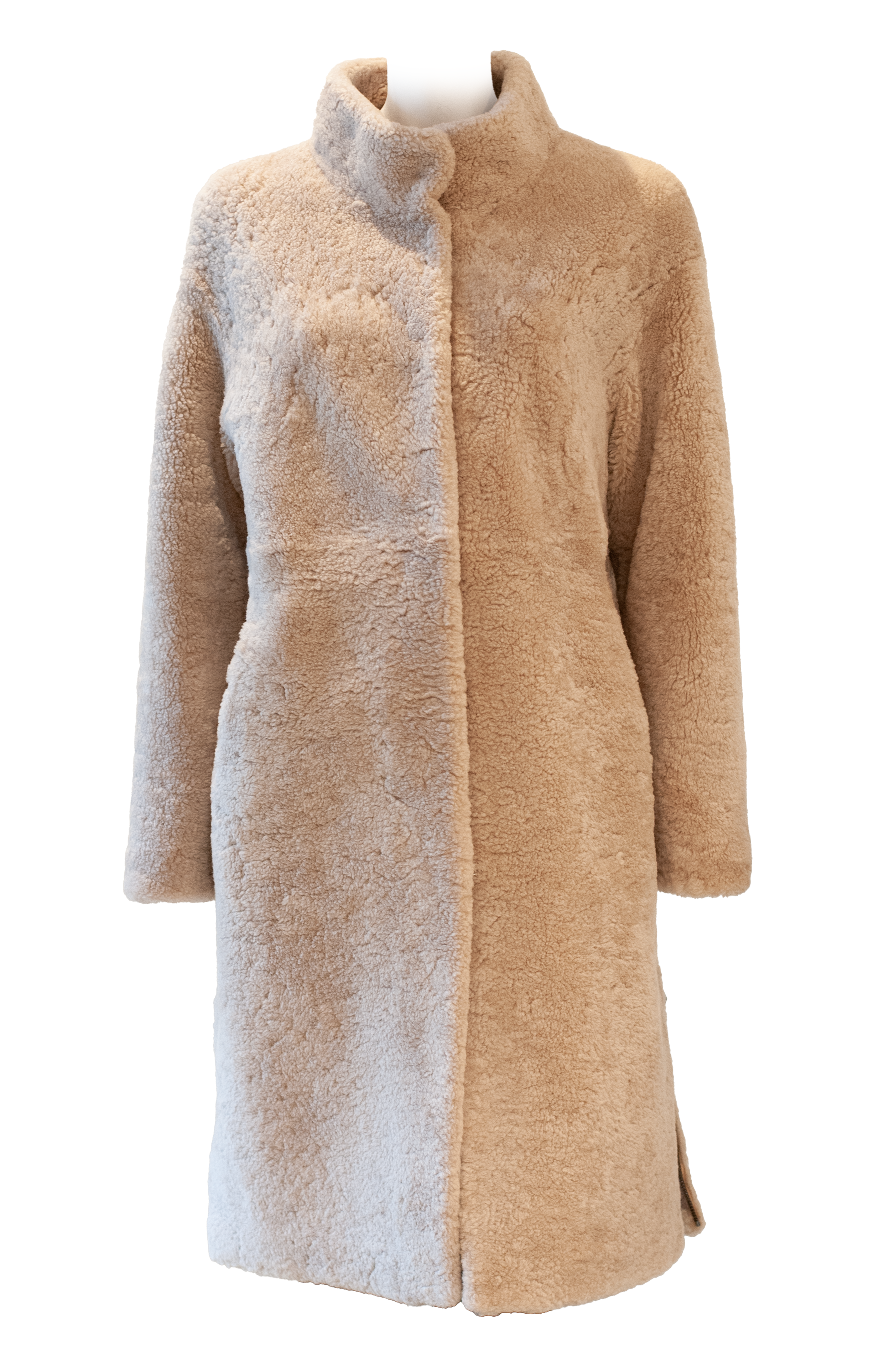 Filuka, 100 cm. - Collar Curly Lamb - Women Dark Beige