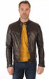 Blouson cuir homme Daytona 73, modèle Dustin 100233 de couleur Marron - vue ouverte