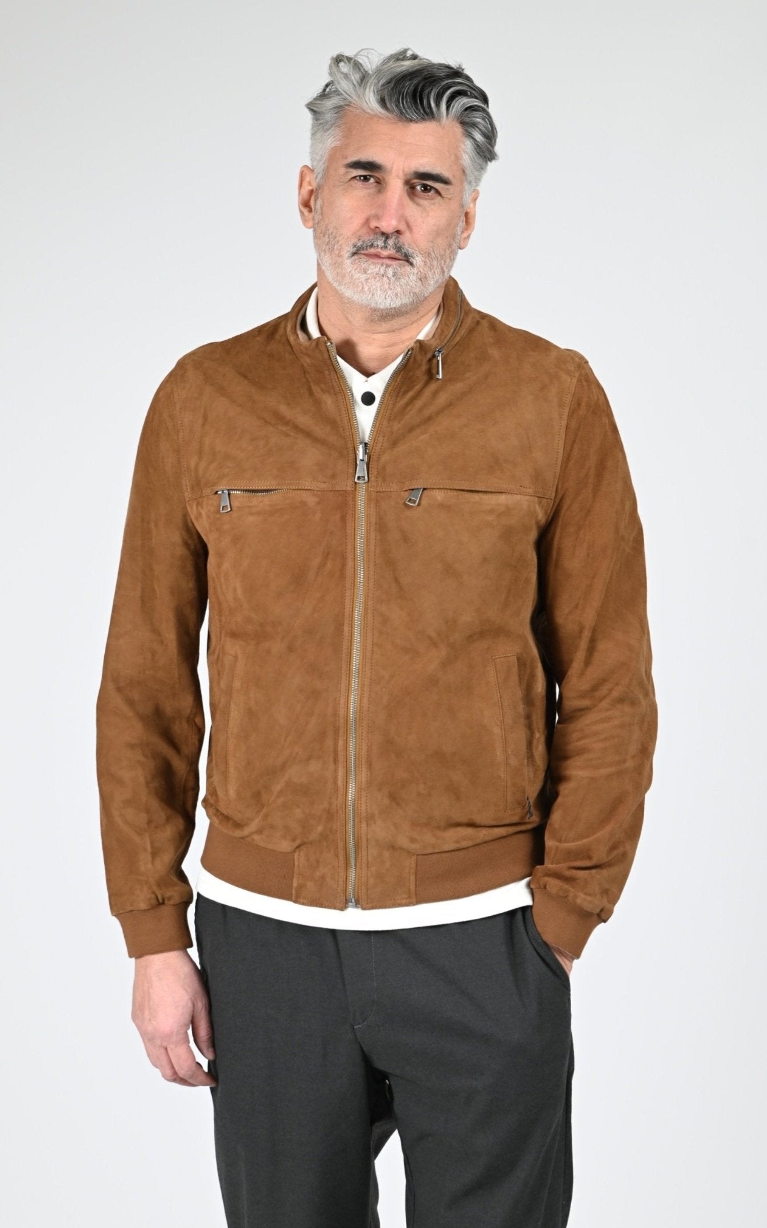 Blouson Daim Homme Cuirco, modèle Dylan 65208 de couleur bicolor 1 613