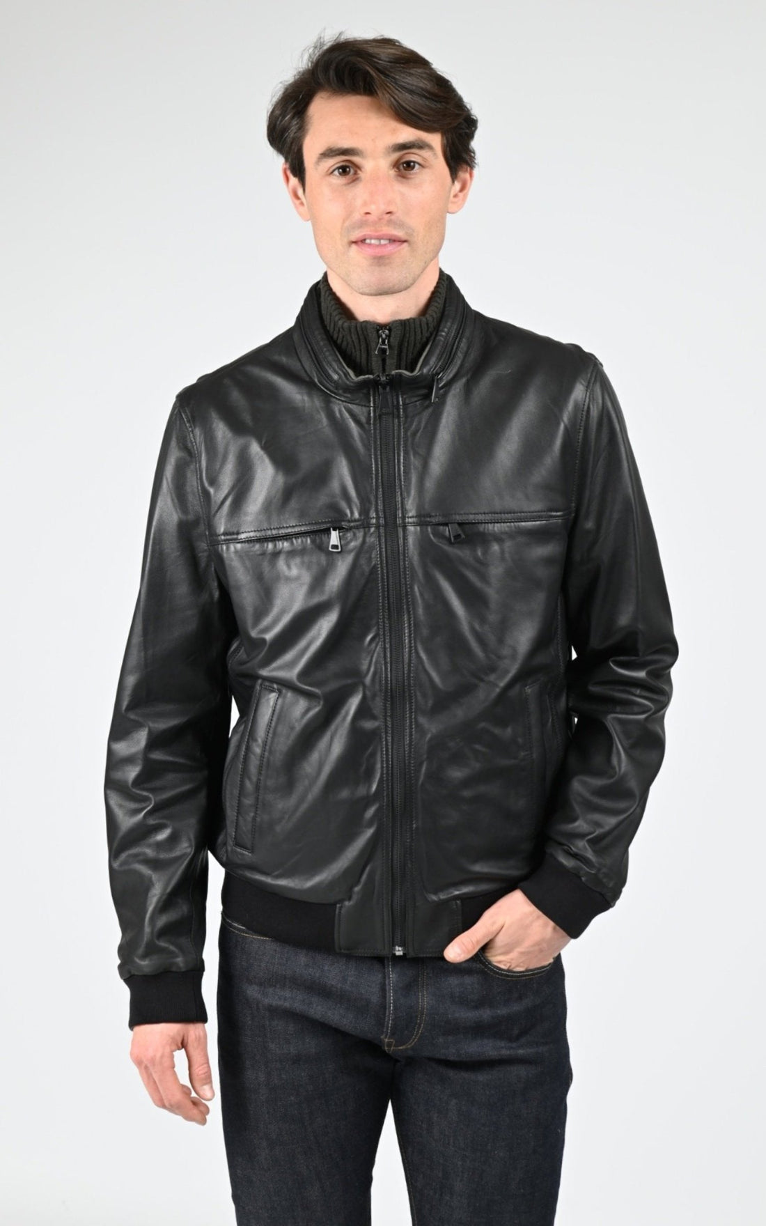 Blouson Cuir Homme Cuirco, modèle Dylan 65228 de couleur bicolor 6 618