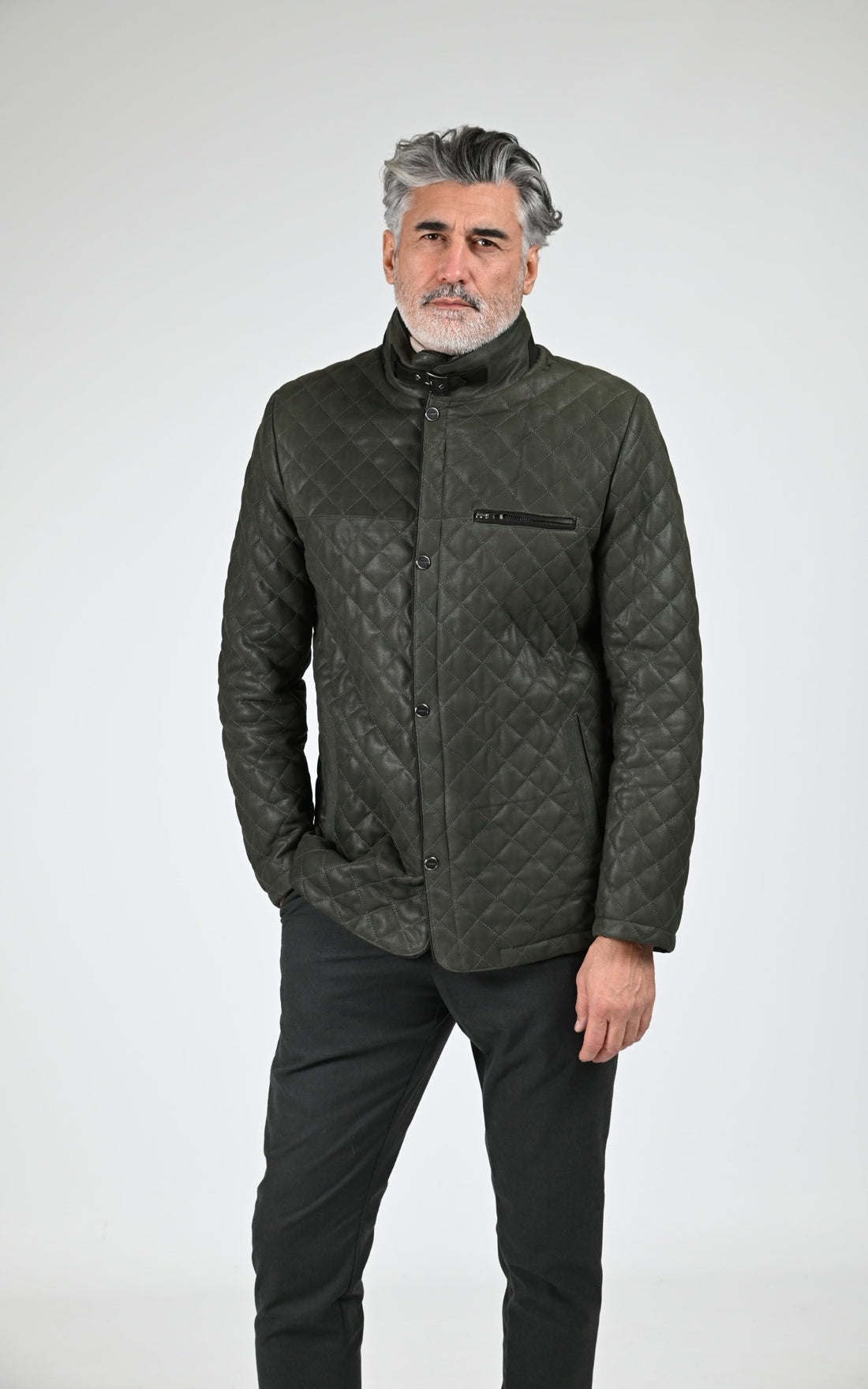 A &quot;E09&quot; Vert La Canadienne Veste Homme opened photo