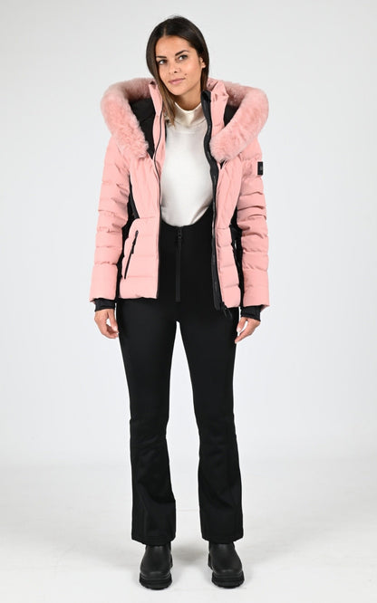 3/4 doudoune Textile Femme Mackage, modèle Elita shr de couleur blush