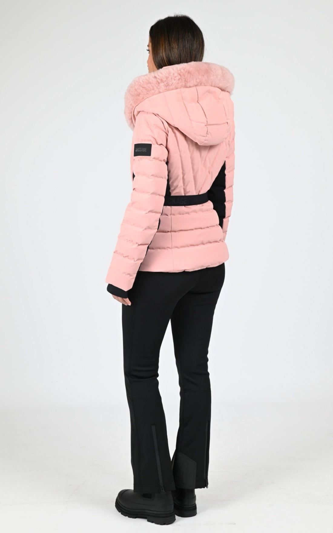 3/4 doudoune Textile Femme Mackage, modèle Elita shr de couleur blush