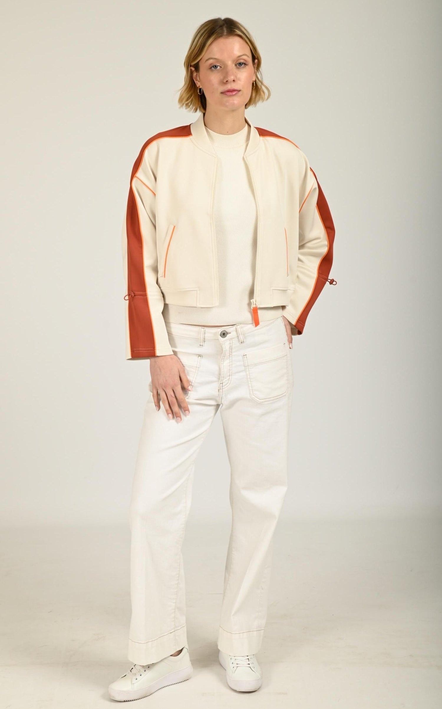 Veste Textile Femme Gertrude Et Gaston, modèle Esmee sun de couleur creme/terracotta 2