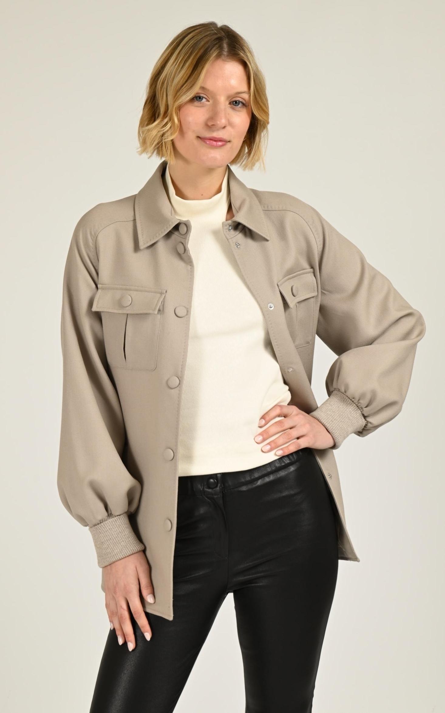 Trench Textile Femme Mackage, modèle Eugenia de couleur taupe