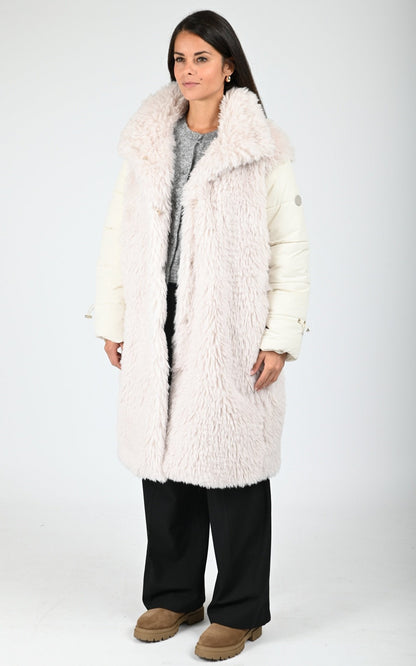 Doudoune fausse fourrure Effect blanc