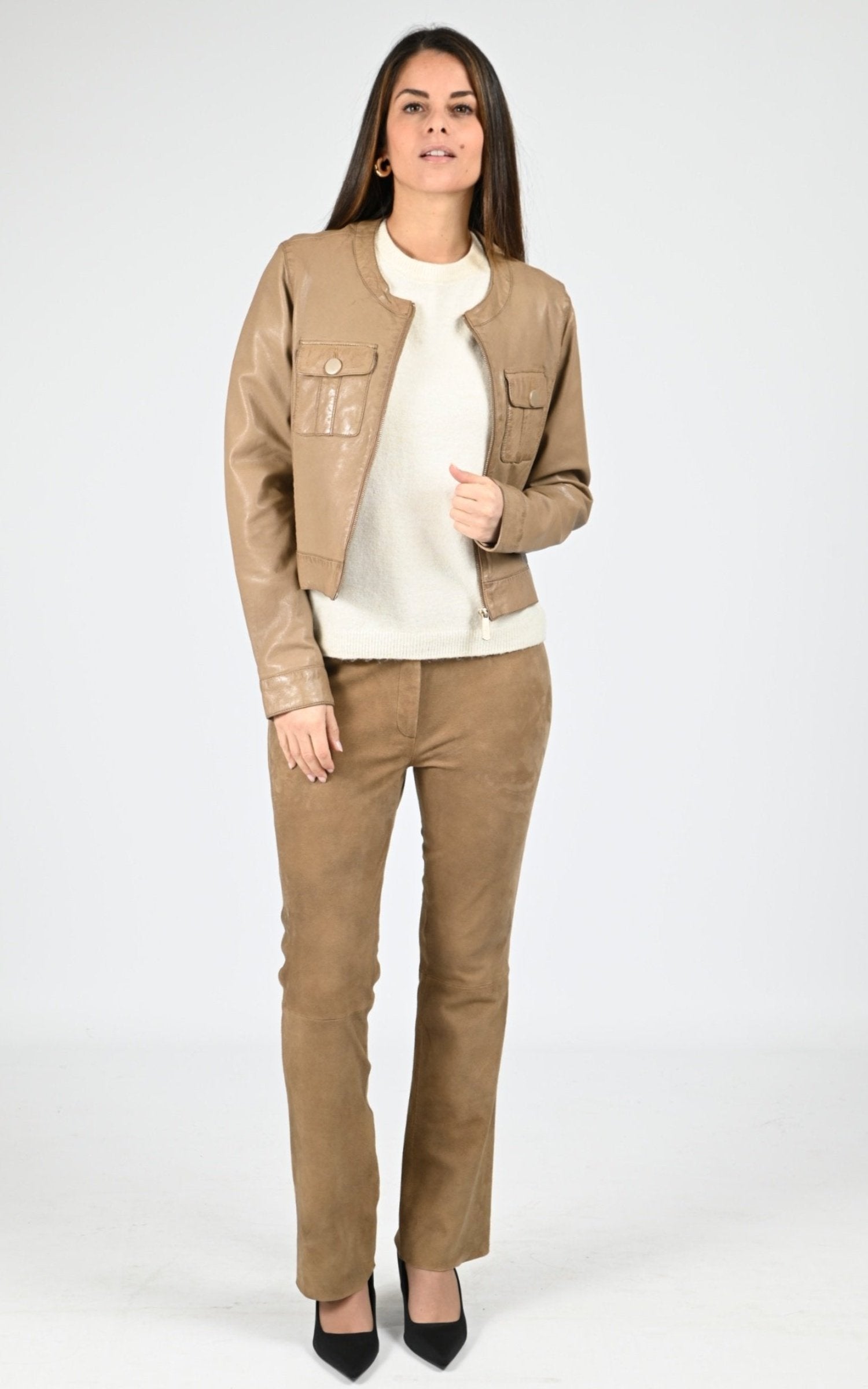 Pantalon Cuir Femme Oakwood, modèle Free 65138 de couleur tabacco 511 4