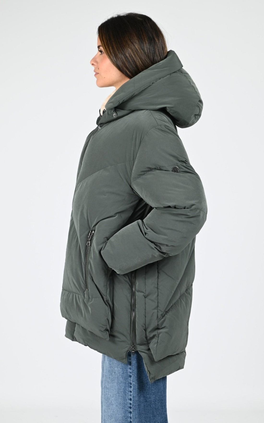 Ves doudoune Textile Femme Blonde No.8, modèle Frost de couleur dark kaki 7500