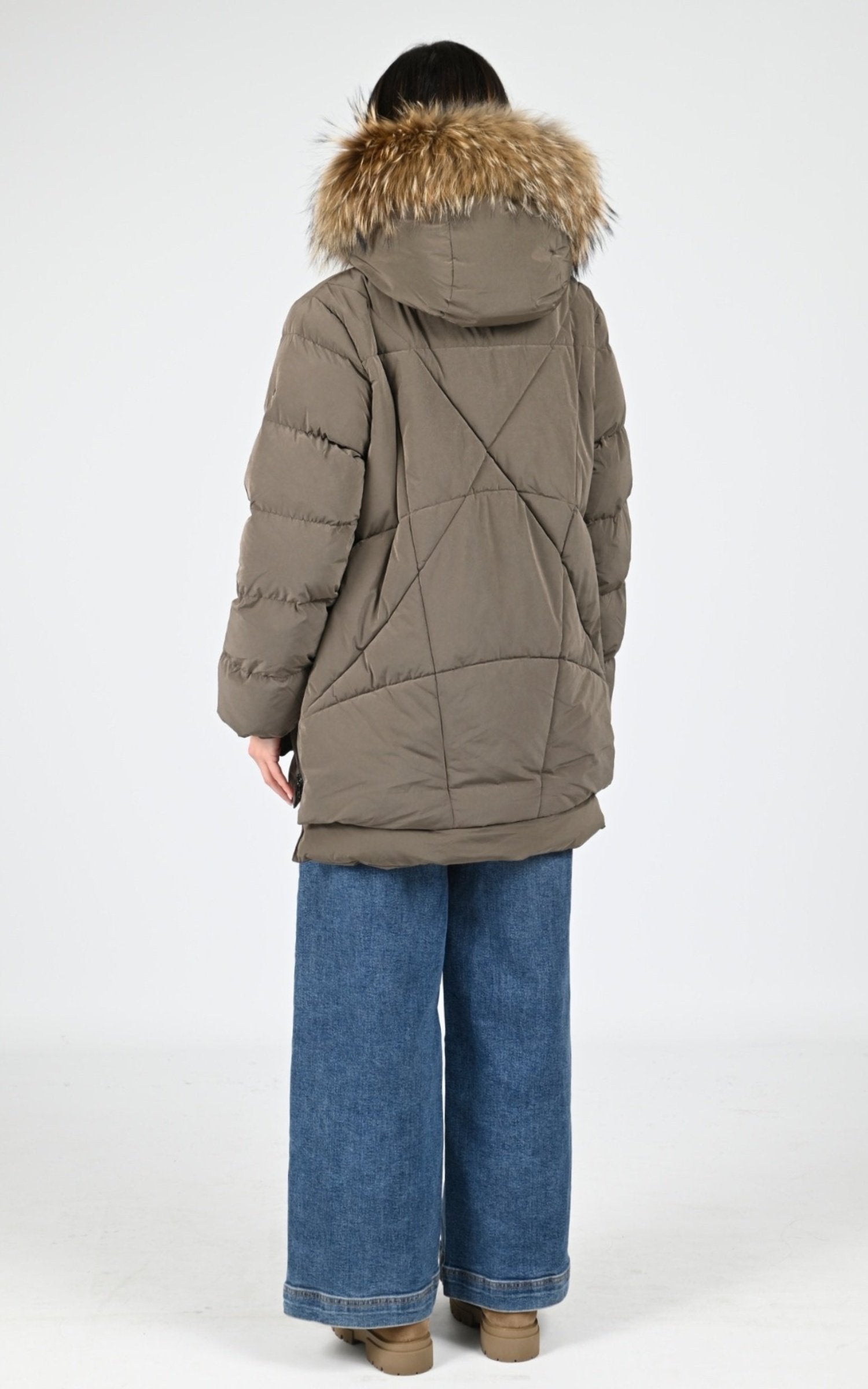 Ves doudoune Textile Femme Blonde No.8, modèle Frost 515 de couleur dark taupe 5200 4