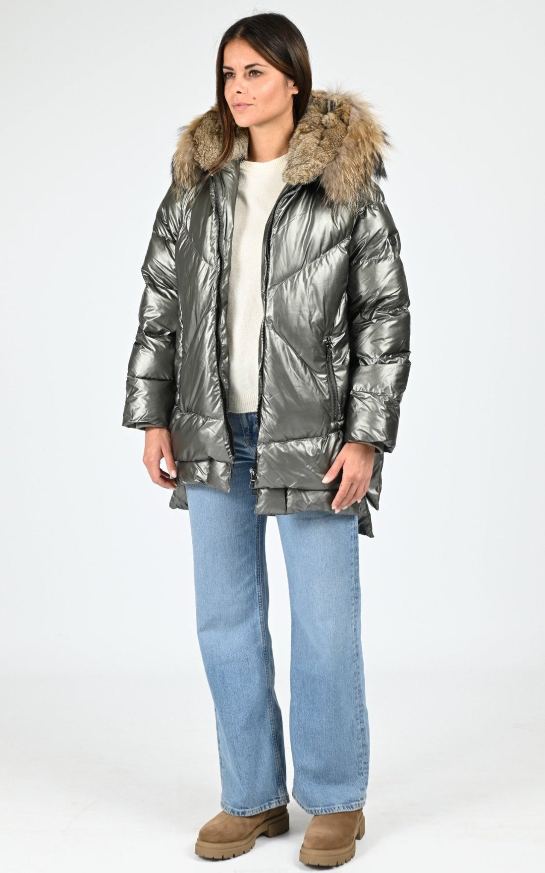 Ves doudoune Textile Femme Blonde No.8, modèle Frost m 515 de couleur dark khaki 7500