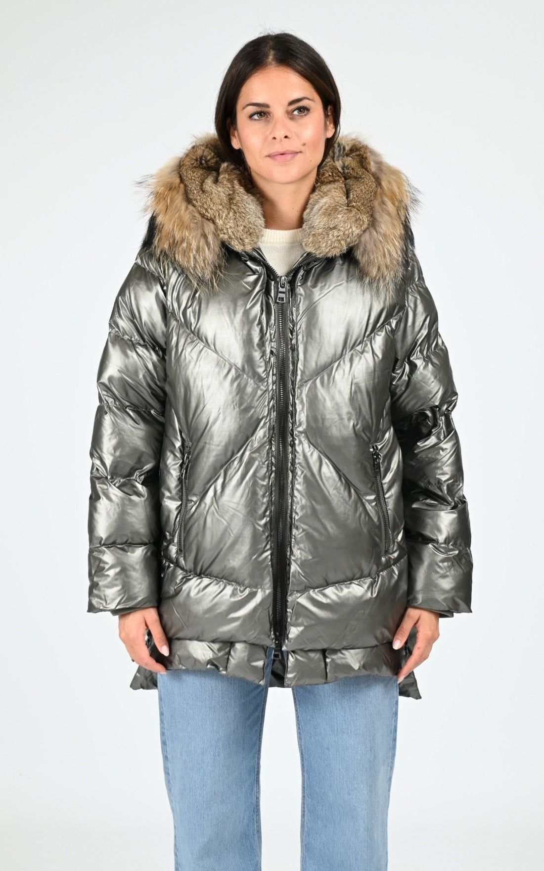 Ves doudoune Textile Femme Blonde No.8, modèle Frost m 515 de couleur dark khaki 7500