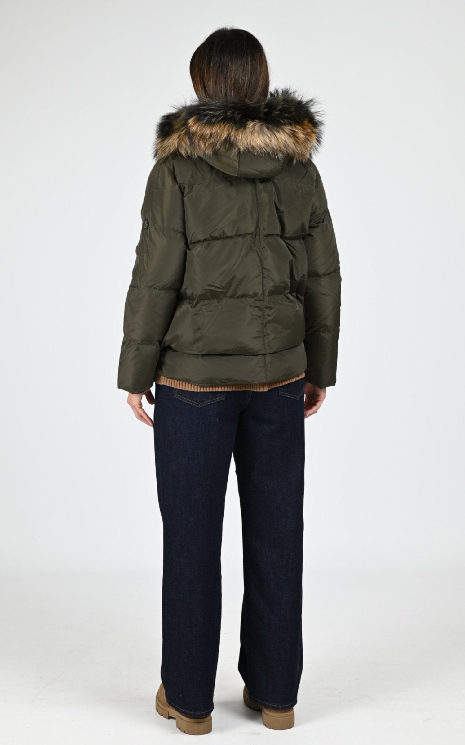 Ves doudoune Textile Femme Levinsky, modèle Fugge 61 cm hood de couleur army 4