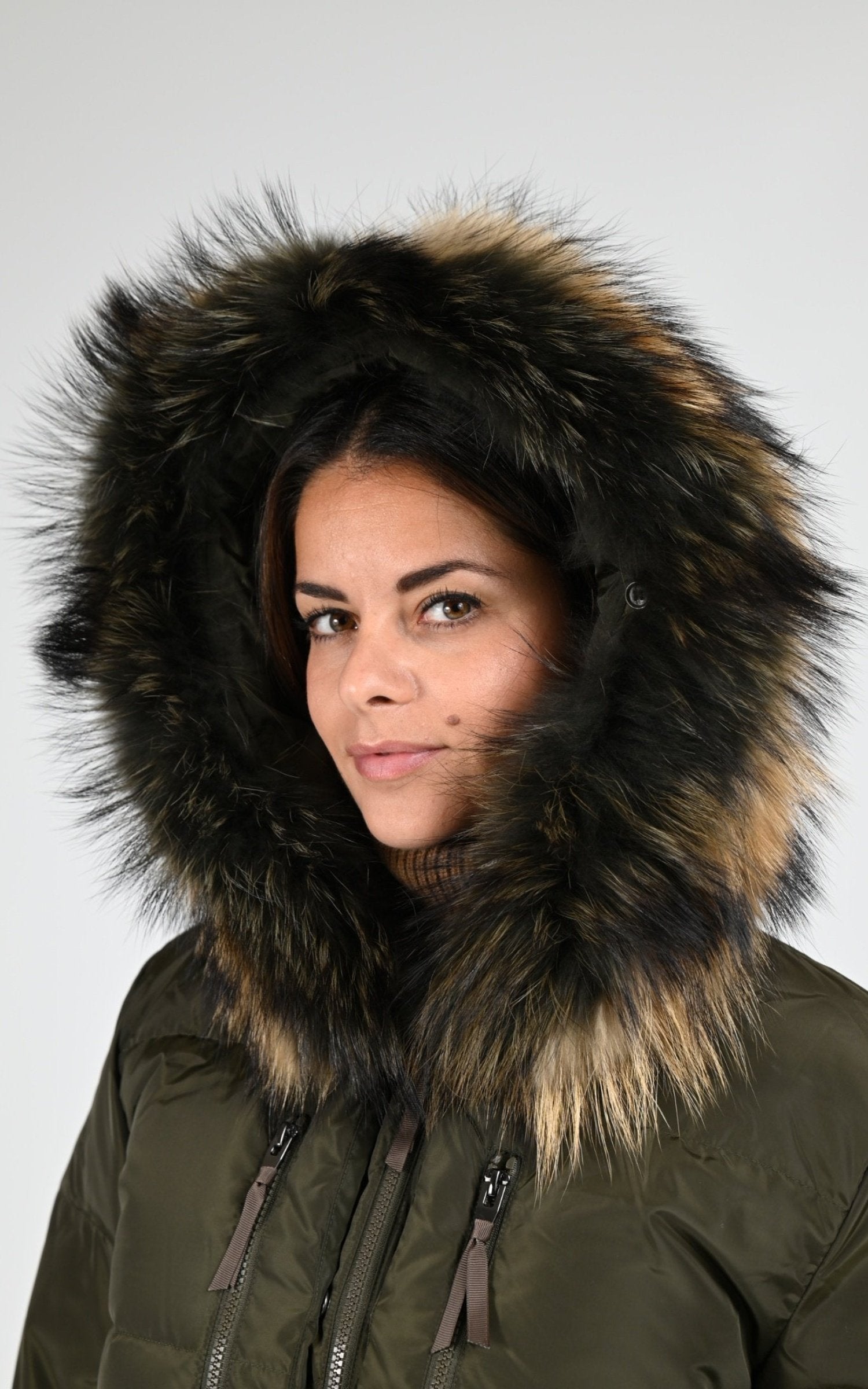 Ves doudoune Textile Femme Levinsky, modèle Fugge 61 cm hood de couleur army 5