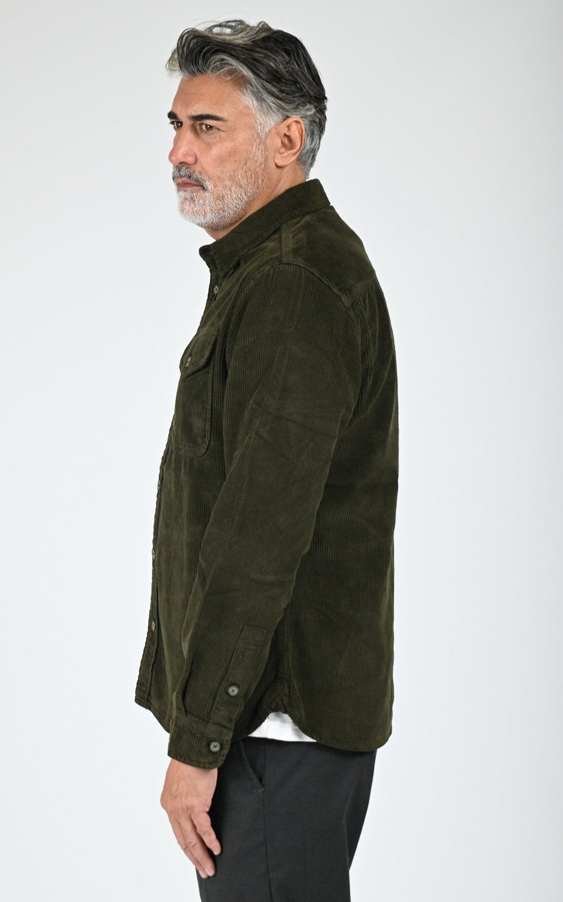 Chemise en velours côtelé Forest vert
