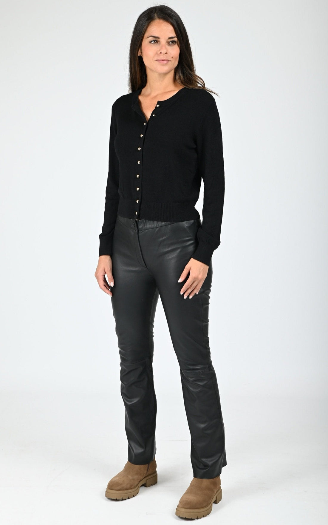 Pantalon cuir agneau Free noir